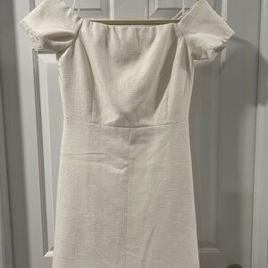 Rebecca Taylor white slub suiting sheath dress Sz 2 NWT